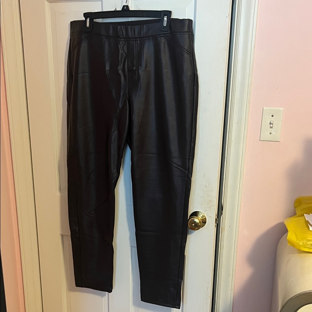 J.Jill deep burgundy vegan leather pants
